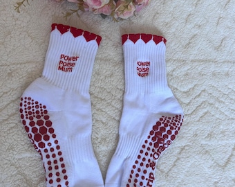 Power Poise Mum -Non Slip Pilates Grip Socks