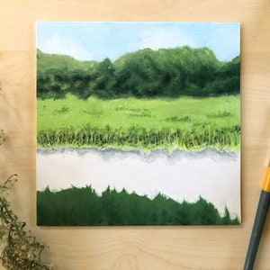 Cuadro original de Paisaje en acrílico con acabado brillante