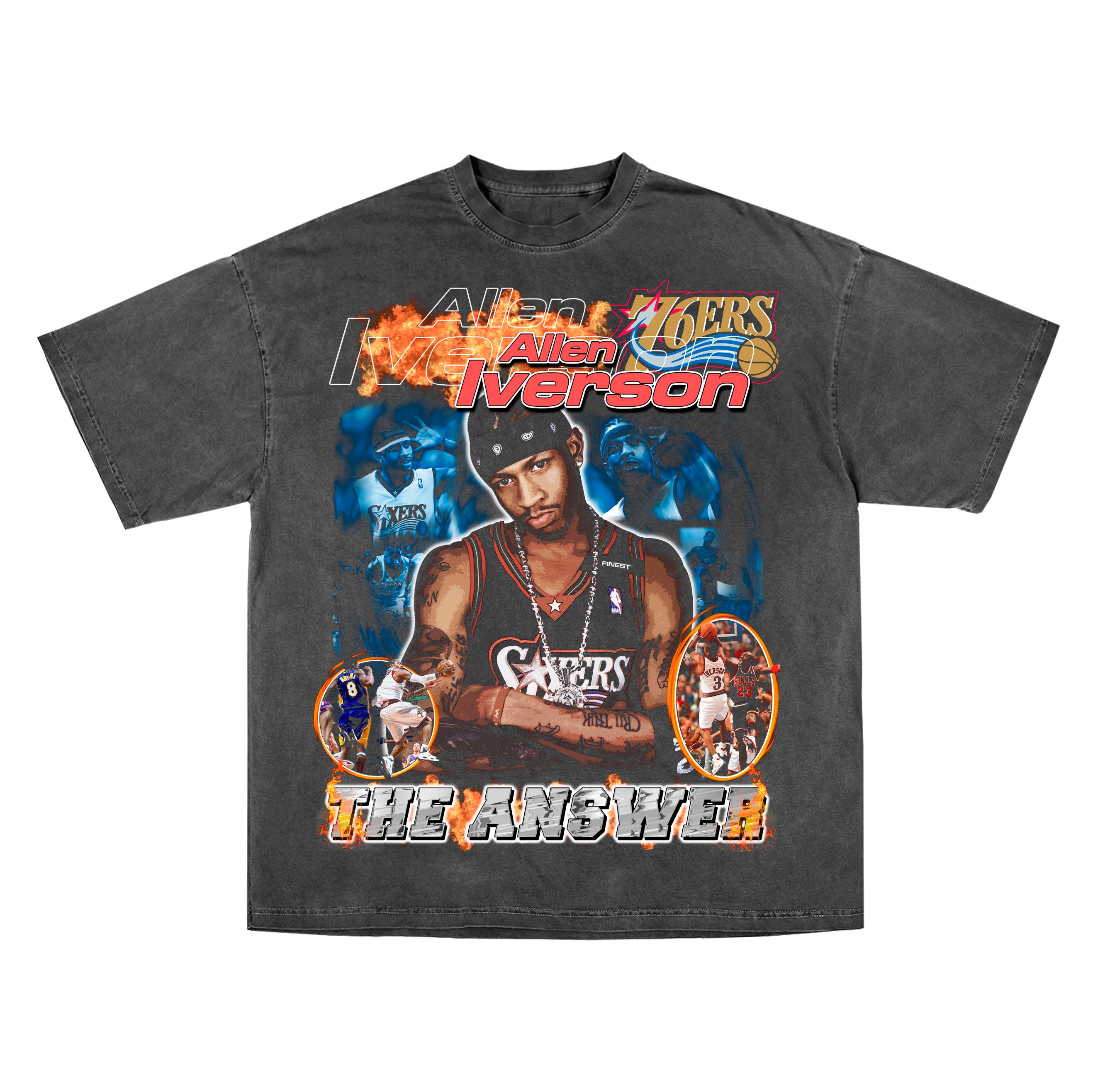 Allen Iverson Tshirt Vintage Rap Scott Astroworld Our Merch Jersey 76ers  90' - Ink In Action