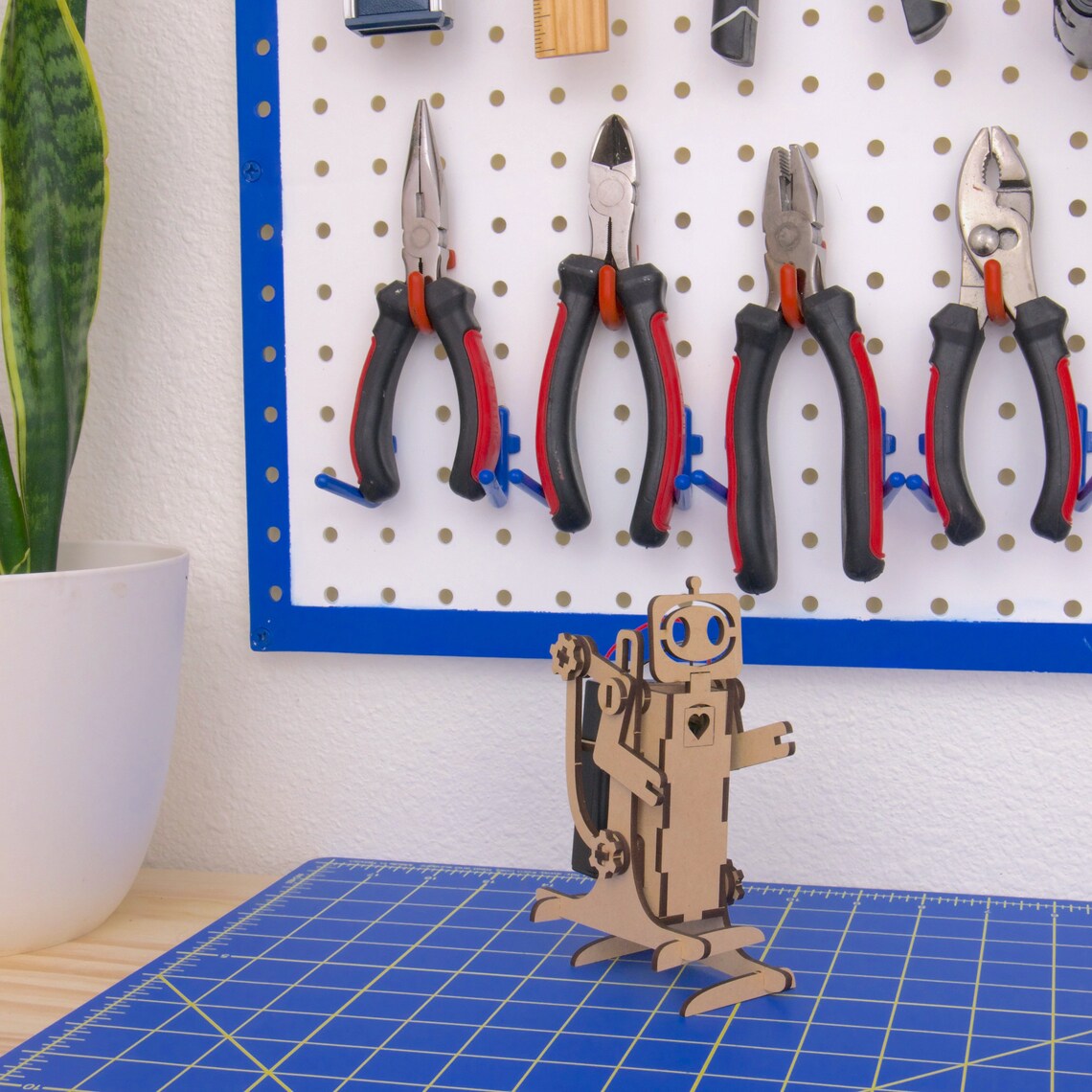 Walker Bot DIY Wooden Robot Toy Kit Made From Laser Cut Wood and