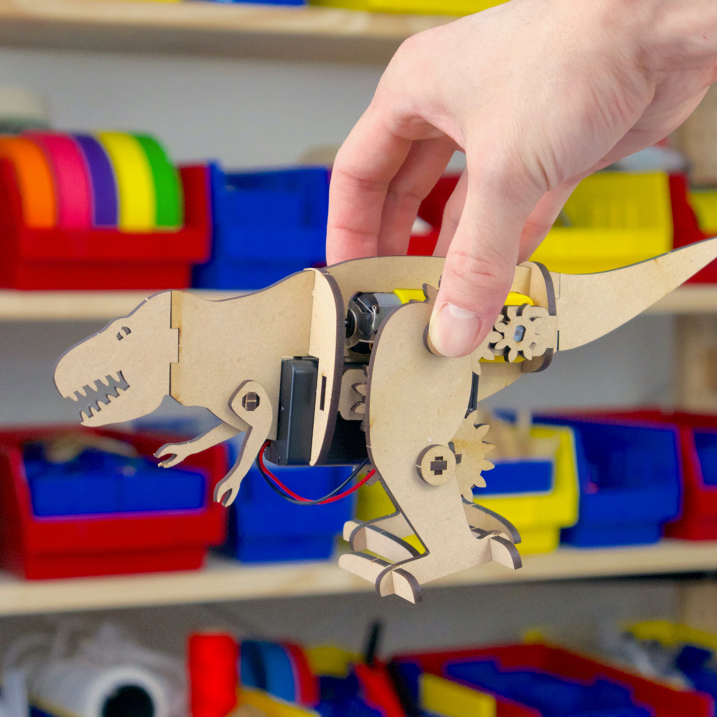 Dino Bot DIY Wooden Robot Toy Kit made from Laser Cut Wood Etsy