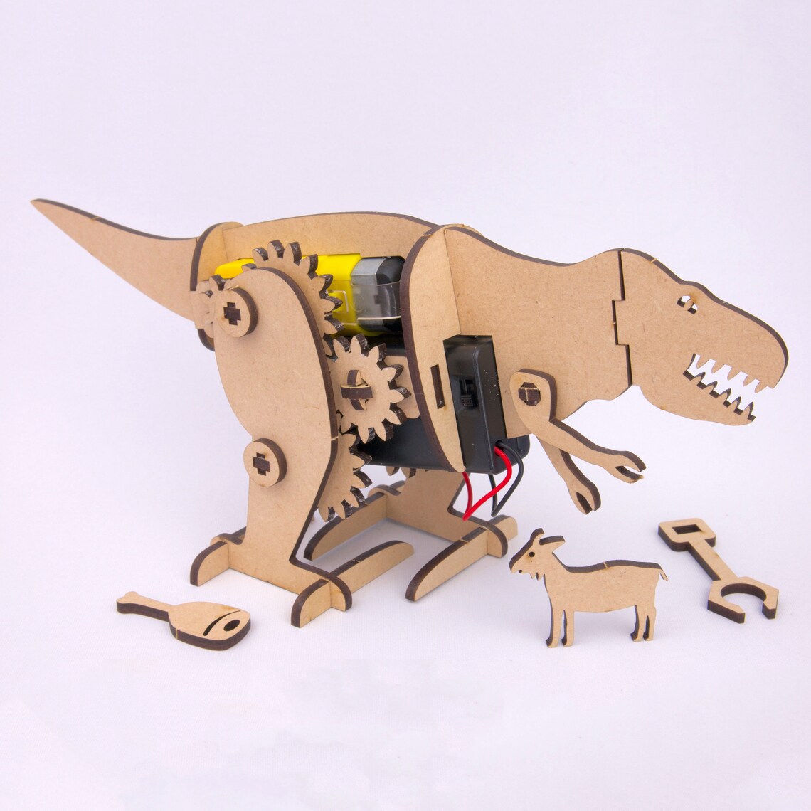 Dino Bot DIY Wooden Robot Toy Kit made from Laser Cut Wood Etsy