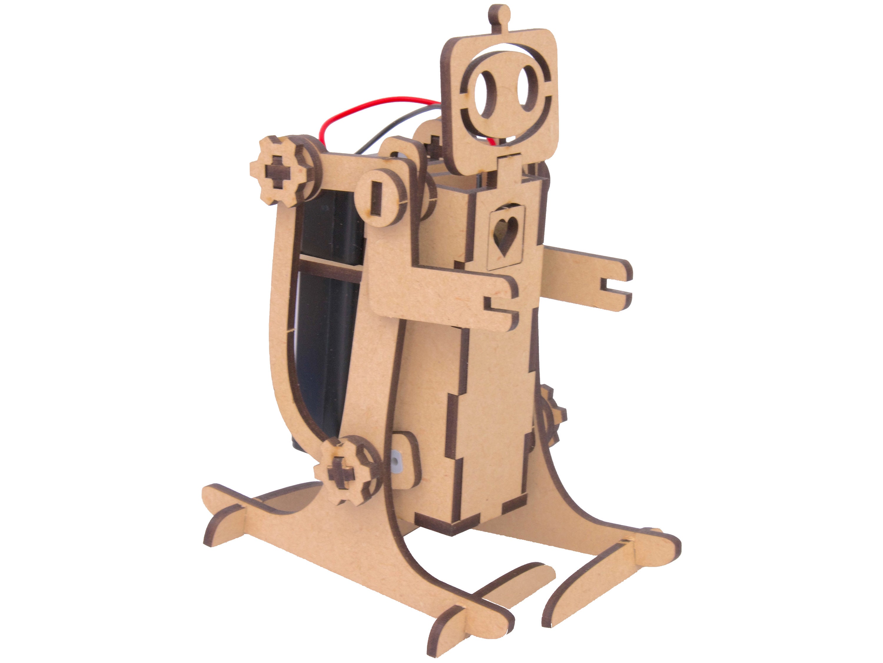 Walker Bot DIY Wooden Robot Toy Kit Made From Laser Cut Wood Etsy