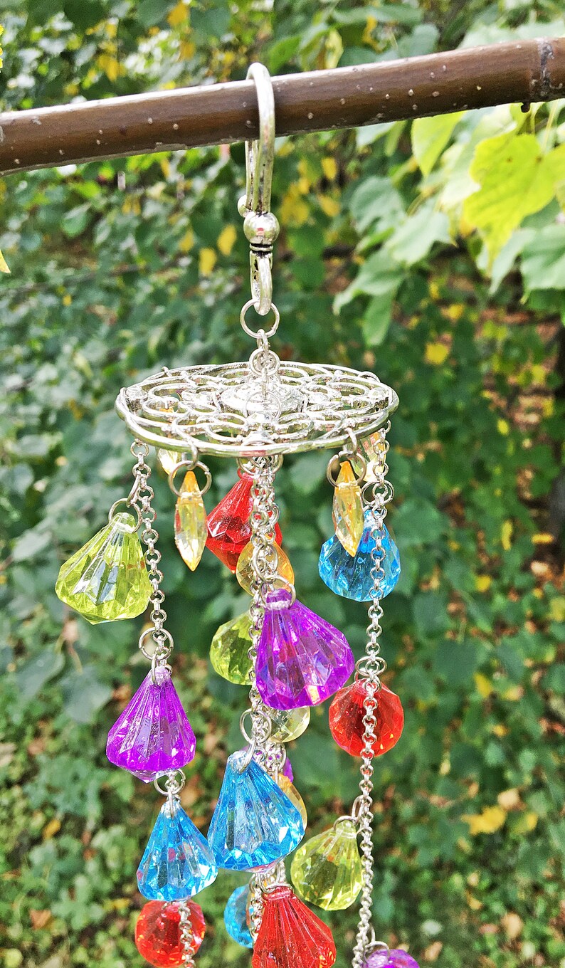 Unique wind chimes Outdoor wind chimes Rainbow wind chime Etsy