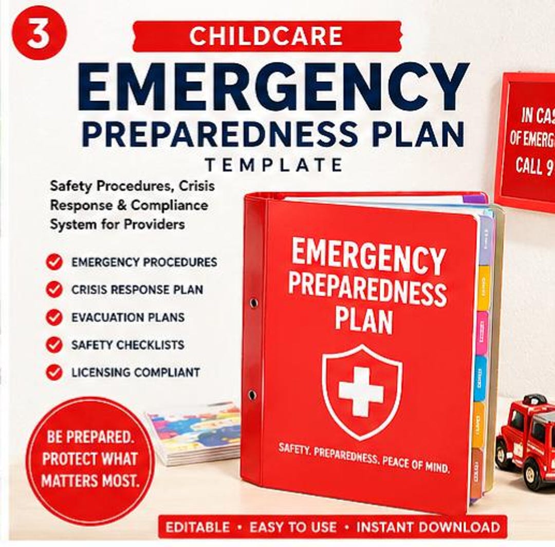 Childcare Emergency Preparedness Plan Template | Daycare Safety ...