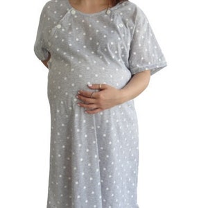 Labor Birth Hospital Bag Must Have Maternity 100% Cotton Nursing Nightdress Breastfeeding Pregnancy Nightwear Baby Shower Gift 980
