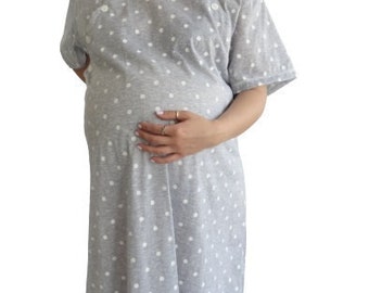 Labor Birth Hospital Bag Must Have Maternity 100% Cotton Nursing Nightdress Breastfeeding Pregnancy Nightwear Baby Shower Gift 980