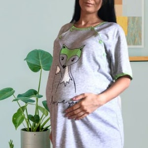 942 Birth Gown Maternity Nightdress Pregnancy Nursing Gown Hospital Breastfeeding