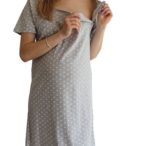 Hospital Bag Must Have Birth Nursing Maternity Nightdress Breastfeeding access Skin to Skin contact Baby Shower gift for Women Delivery 932