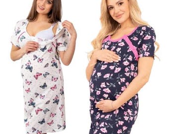 Cotton Maternity Nightdress Nursing SET Breastfeeding Hospital Bag Essential SET or sold separately