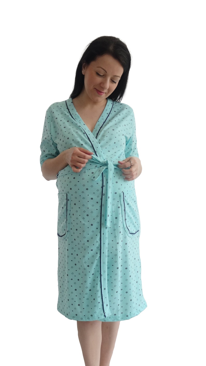 1021 Maternity Dressing Gown Pregnancy Nursing Hospital Etsy