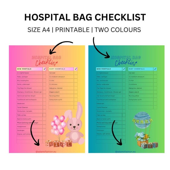 Printable Newborn Diaper Bag Essentials Diaper Bag Checklist