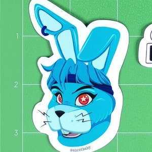 Glamrock Bonnie FNAF Sticker 3.5x2", Five Nights at Freddy's Security Breach Ruin Fan Art Gift