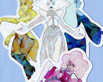 Steven Universe Diamond Authority Stickers, Shattered Gem Holographic Vinyl (Die-Cut)