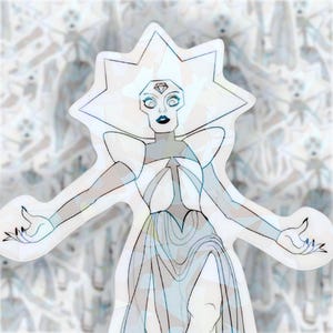 White Diamond Holo Shattered Gem Sticker 4” (Steven Universe)