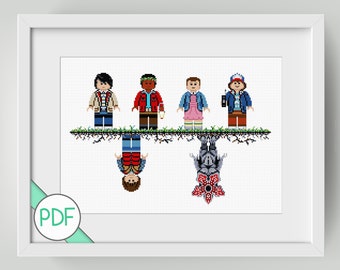 Strange Things Characters Cross Stitch Pattern, PDF INSTANT DOWNLOAD