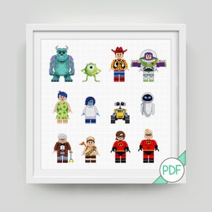 Animated Characters Cross Stitch Pattern, PDF INSTANT DOWNLOAD
