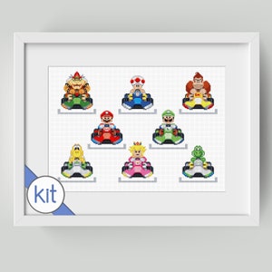 Cross Stitch Kit: Go-Karting Characters