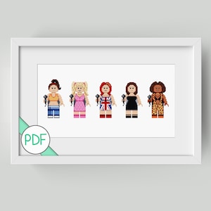 Cross Stitch Pattern: 90&#39;s Girl Group, PDF INSTANT DOWNLOAD