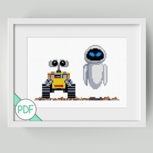 Cross Stitch Pattern: Cute Robot, PDF INSTANT DOWNLOAD