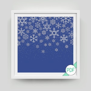 Cross Stitch Patterns: Snowy night pattern and 20 Snowflake designs, Snow, Winter, Christmas, PDF INSTANT DOWNLOAD