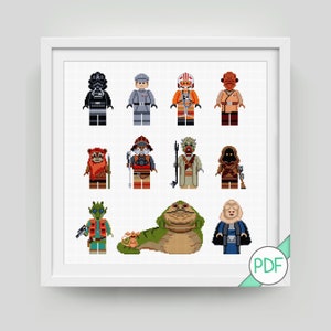 Cross Stitch Pattern: Collection of Star Character Extras, PDF INSTANT DOWNLOAD