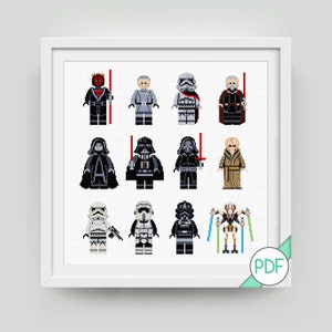 Cross Stitch Pattern: Collection of Dark and Imperial Characters, PDF INSTANT DOWNLOAD