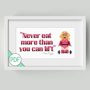 Piggy Quote, Cross Stitch Pattern PDF INSTANT DOWNLOAD