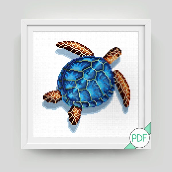 Cross Stitch Pattern: Sea Turtle , PDF INSTANT DOWNLOAD