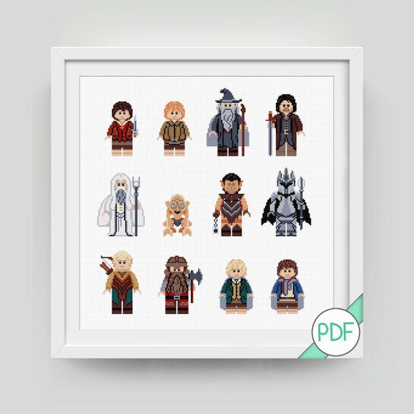 Fellowship Characters Cross Stitch Pattern, PDF INSTANT DOWNLOAD