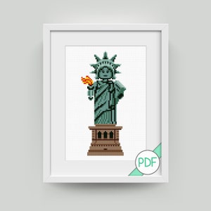 Cross Stitch Pattern: The Statue of Liberty, PDF INSTANT DOWNLOAD, New York