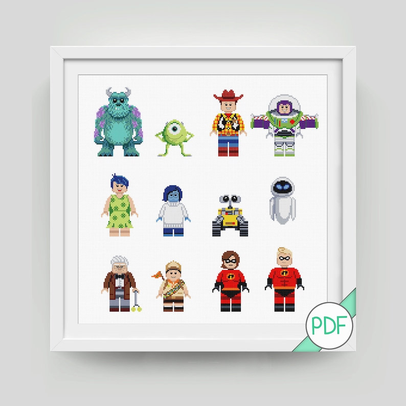 Animated Characters Cross Stitch Pattern, PDF INSTANT DOWNLOAD image 1