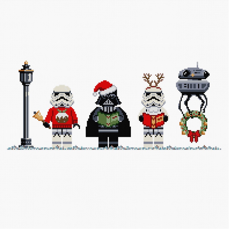 Cross Stitch Pattern: Star Character Christmas Carol Singers, PDF INSTANT DOWNLOAD, image 2