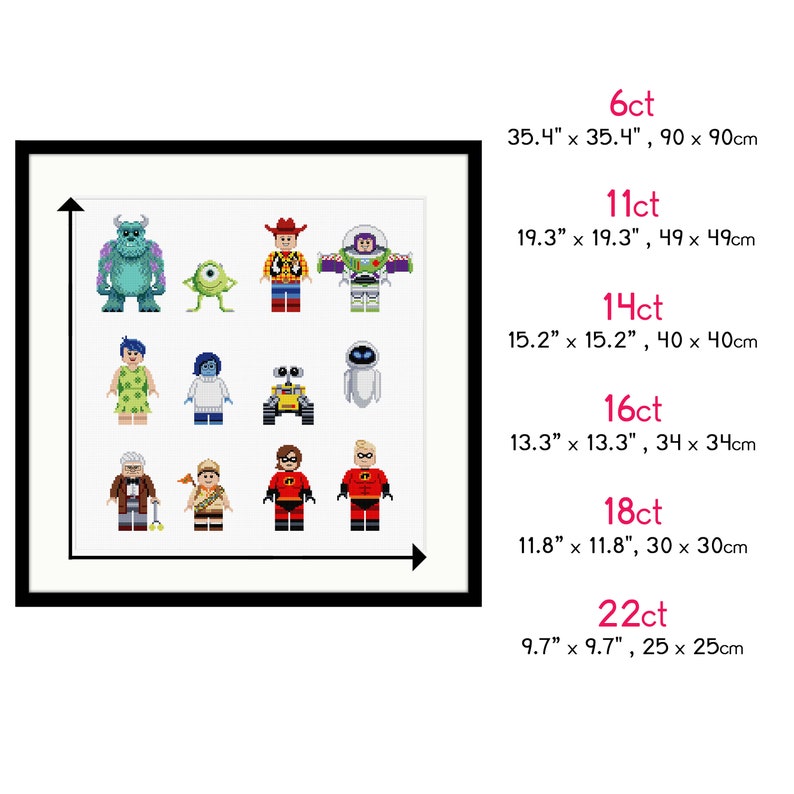 Animated Characters Cross Stitch Pattern, PDF INSTANT DOWNLOAD image 5