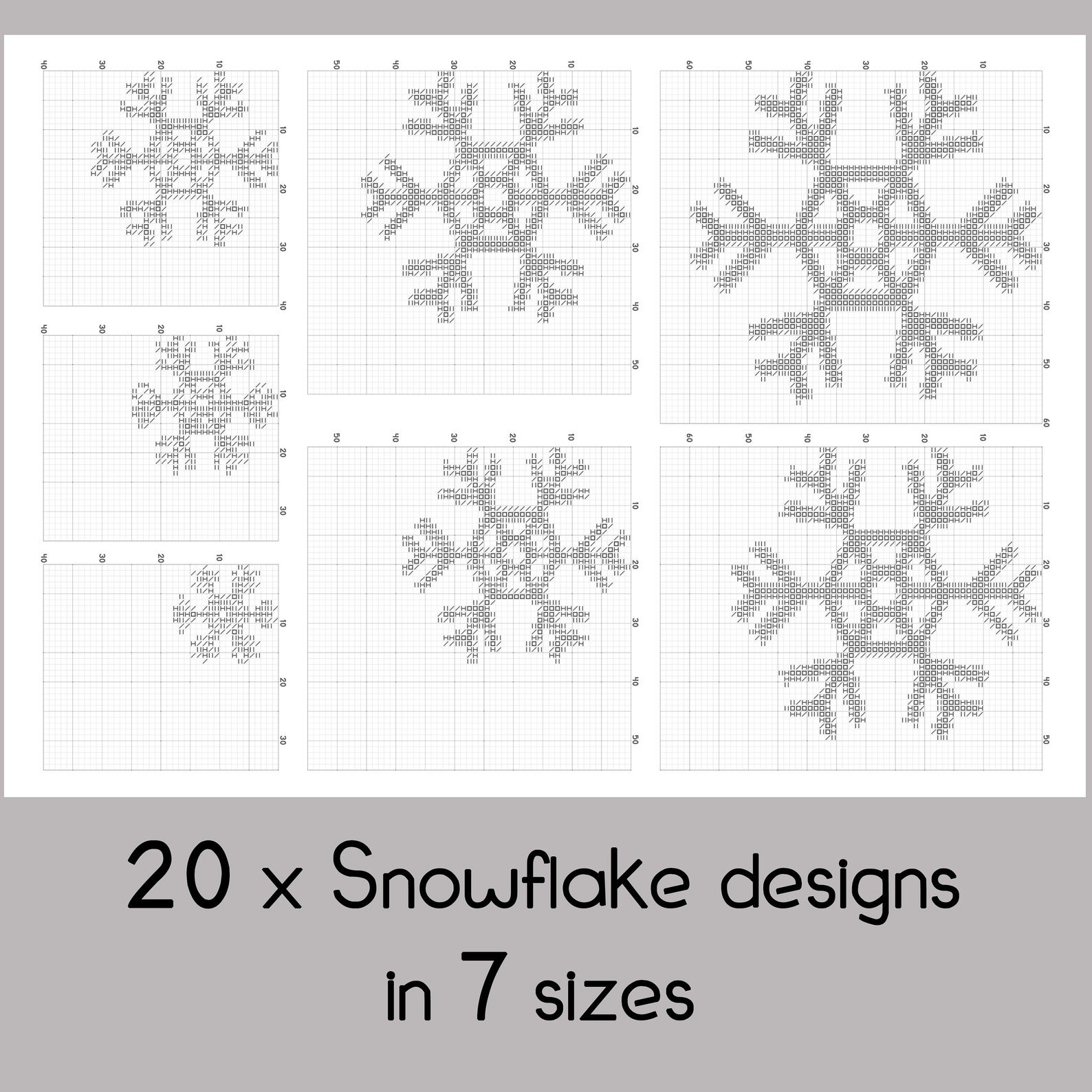 Cross Stitch Patterns: Snowy Night Pattern and 20 Snowflake - Etsy