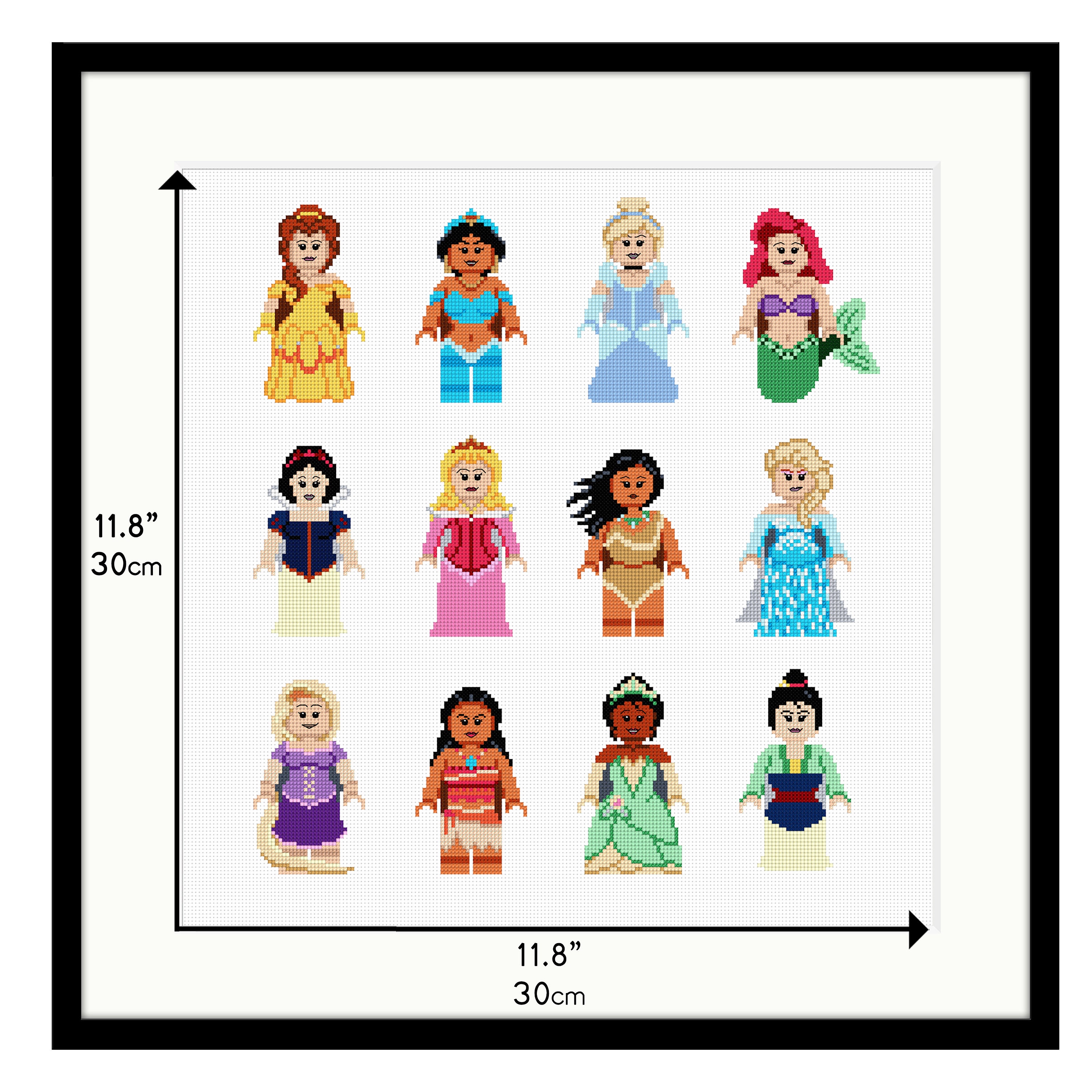 Kit de point de croix : Collection de personnages de princesses