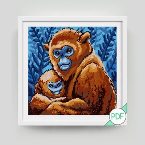 Cross Stitch Pattern : Monkeys PDF INSTANT DOWNLOAD