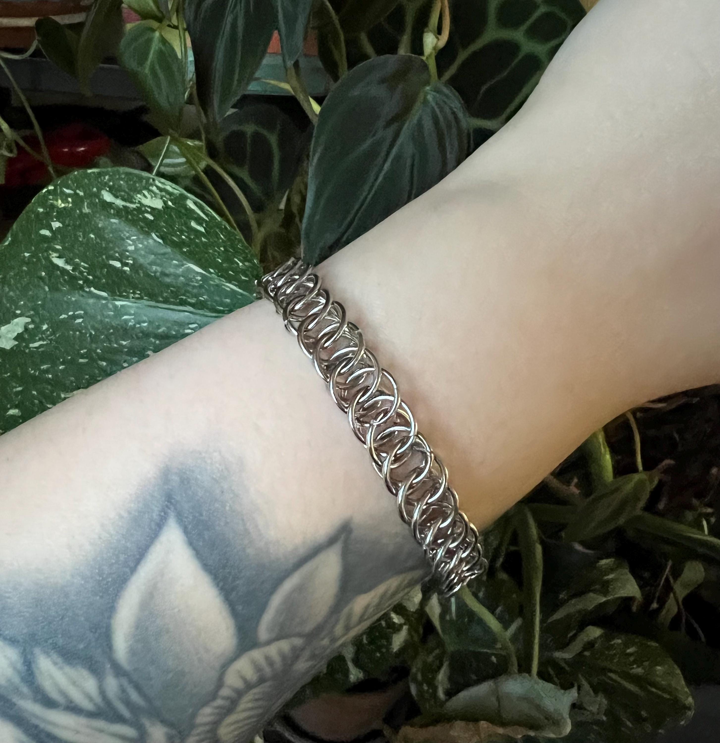chainmail bracelets | chainmaille | stainless steel bracelet | half persian weave