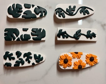 plant polymer clay hair clips