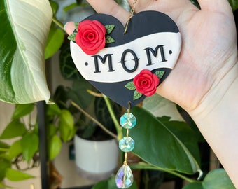 Mom tattoo clay suncatcher crystals Mother’s Day alt goth wall hanging