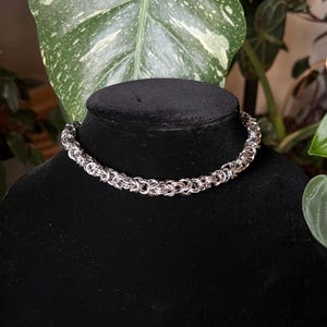 chainmaille choker necklace | stainless steel | goth heavy metal jewelry | chainmail