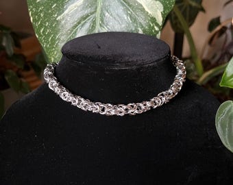 chokerketting maliënkolder | roestvrij staal | gothic heavy metal sieraden | maliënkolder