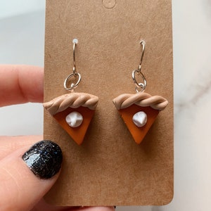 pumpkin pie dangle earrings | thanksgiving | Christmas clay earrings | holiday | cute | food | fall | polymer clay | hypoallergenic