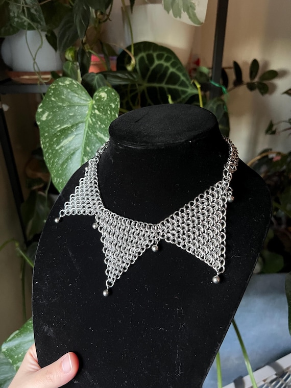 The Harlequin Necklace | Stainless Steel Chainmail Jester Collar