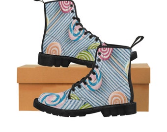 Women's Canvas Boots with an all over Candy Design