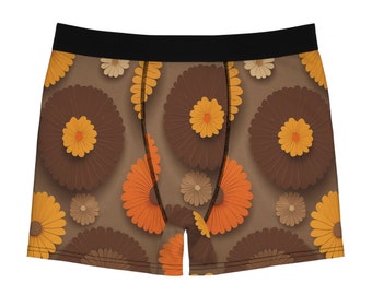 Herren Hippy Flower Power Retro Style Boxer, Hosen, Unterhosen All over Print AOP