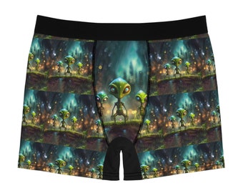 Be Super Cool in these Alien Design Good Quality Lightweight, extra soft Men's Boxer Briefs (AOP)