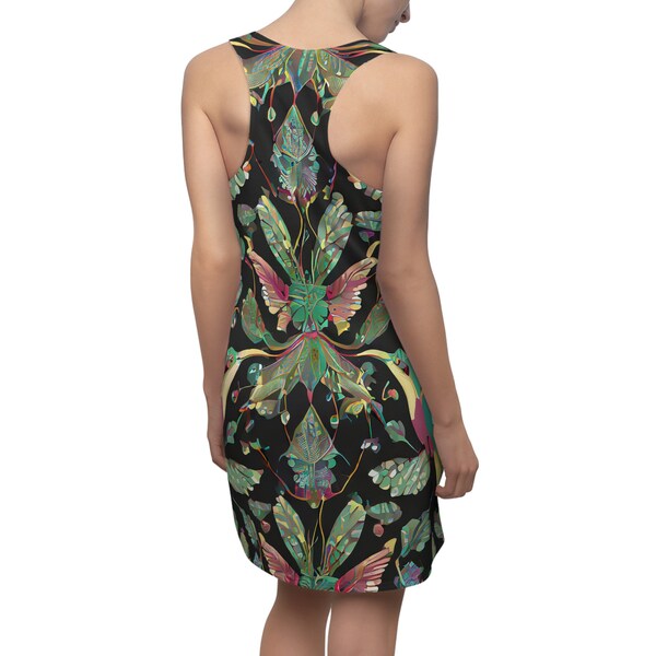Women's Cut & Sew Racerback Dress with All Over Vintage / Retro Print inspired by William Morris
