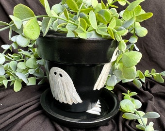 Ghost Pot, Ghost Planter, Cute Ghost Plant Pot, Cute Ghost Planter, Halloween Pot, Halloween Planter, Spooky Season Plant Pot