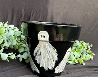 Ghost Pot, Ghost Planter, Cute Ghost Plant Pot, Cute Ghost Planter, Halloween Pot, Halloween Planter, Spooky Season Plant Pot